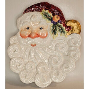Fitz And Floyd Essentials Christmas Santa Plate With Original Box